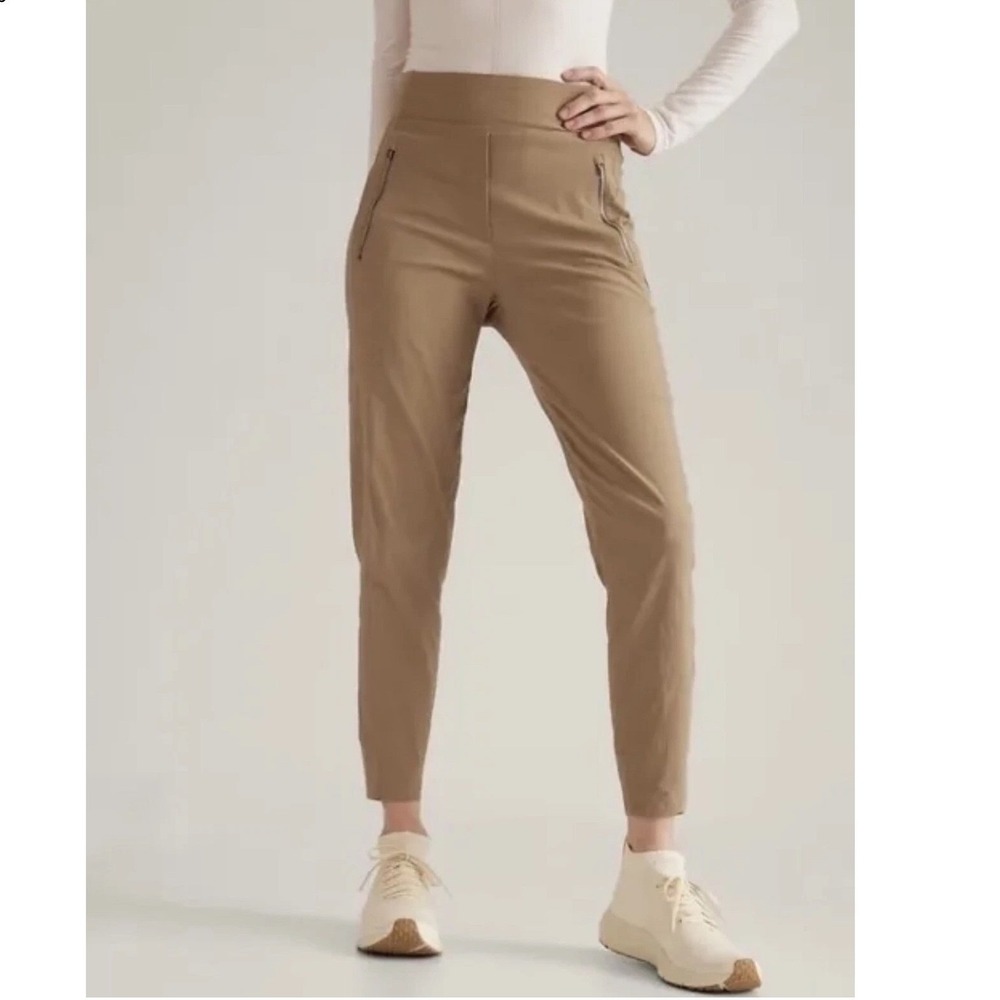 Athleta Trekkie North Jogger size 12 Tall Tapered Tan Brown Gorpcore Commuter - Picture 2 of 12